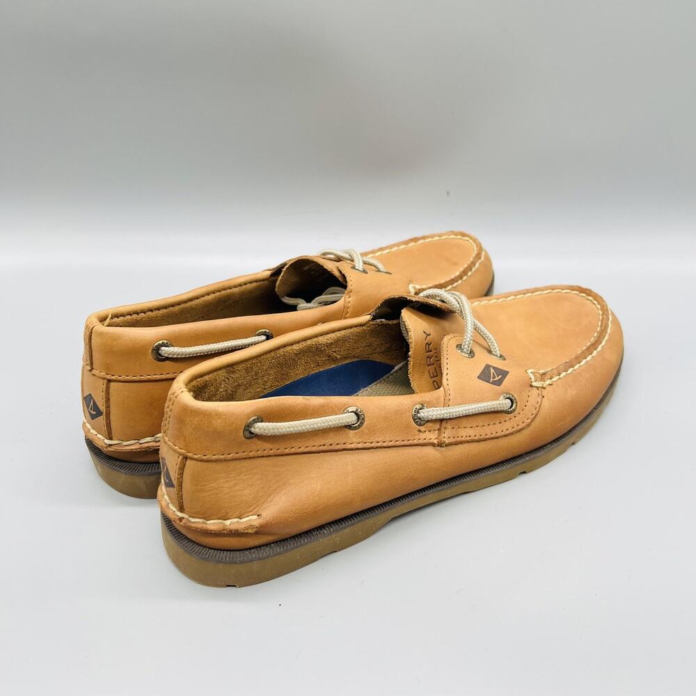 Sperry Shoes Mens 9 Brown Leather Top Sider Boat Deck Moc Toe Casual Comfort - Picture 7 of 11